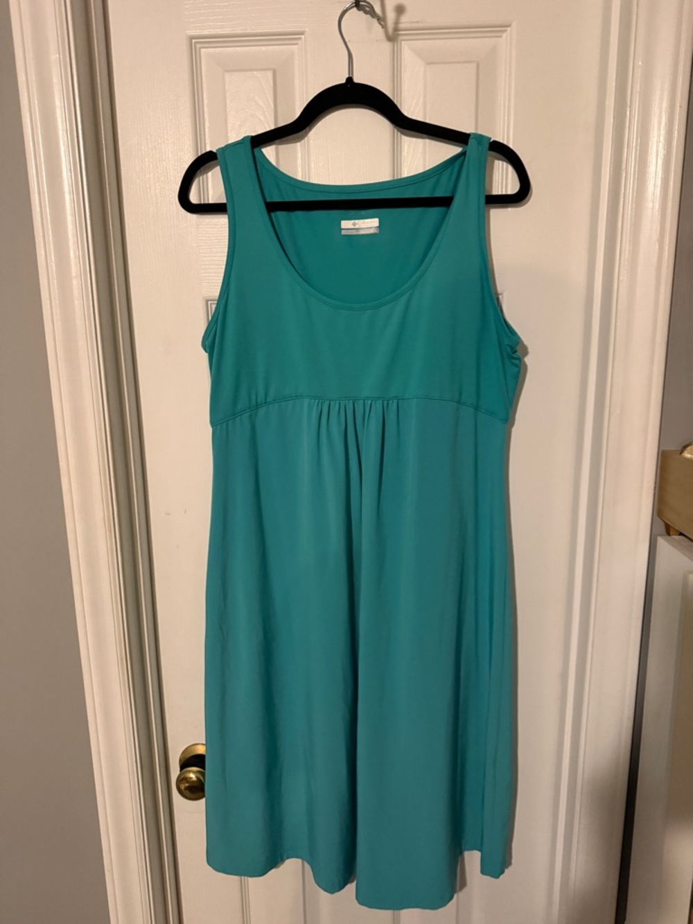 Sleeveless Teal Midi Dress with Gathered Waist